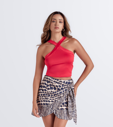 Crop Top Halter Unicolor DerekRJ