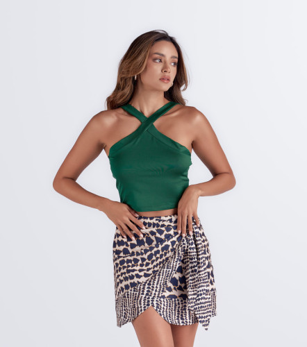 Crop Top Halter Unicolor DerekVD