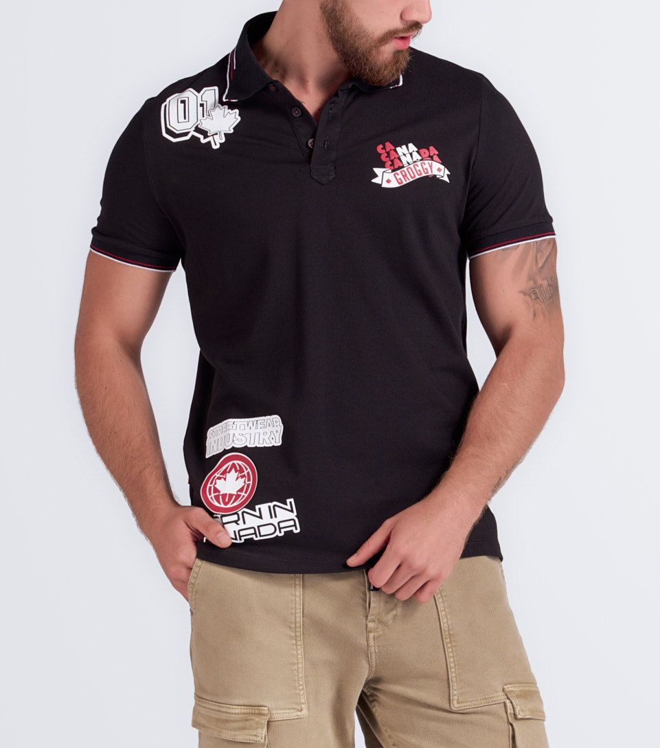Darnell Polo Slim Masculino Groggy 832298 BL