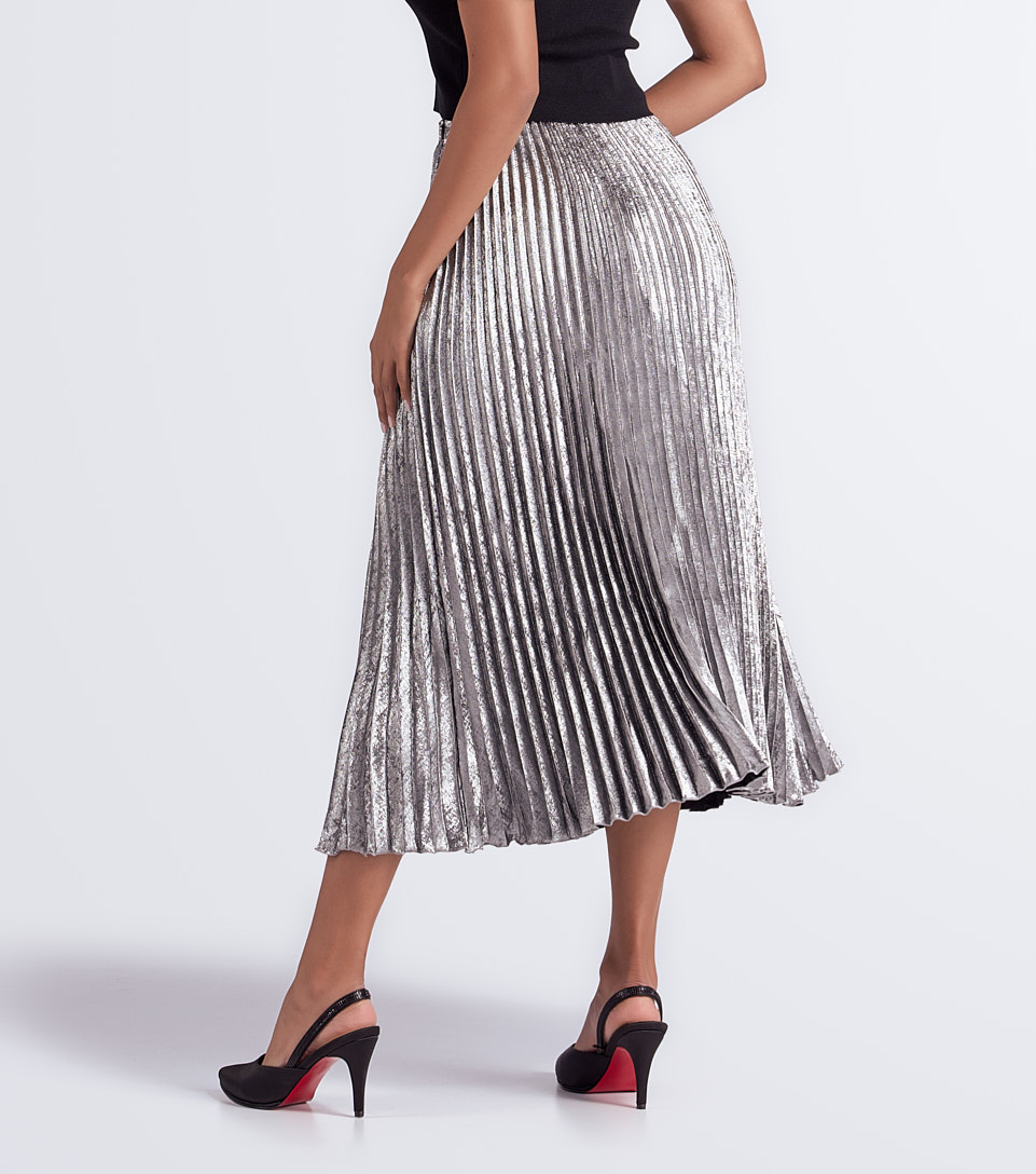 Falda Larga Plisada Unicolor Derek 832548 PT