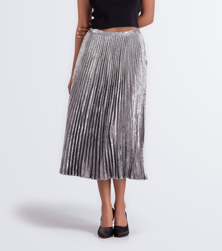 Falda Larga Plisada Unicolor DerekPT