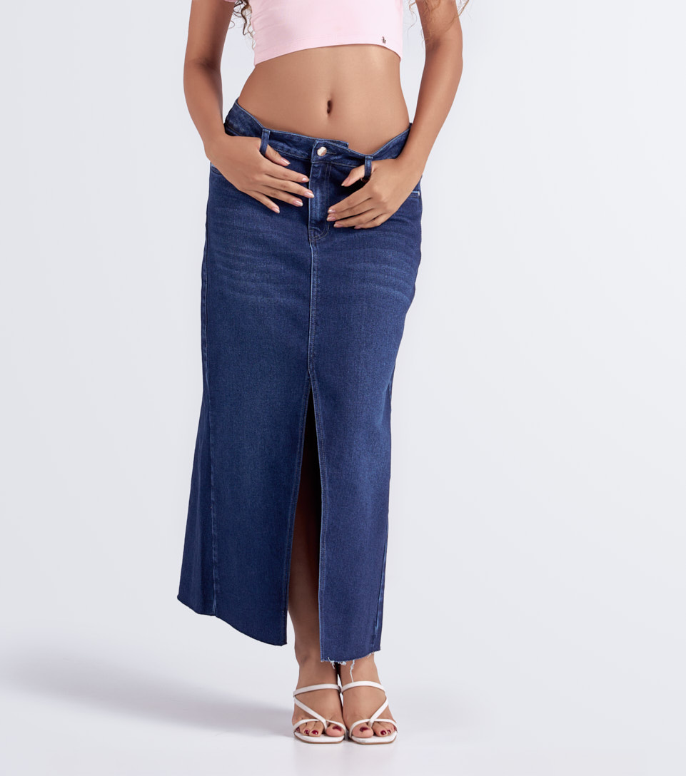 Falda Para Mujer Larga En Indigo Con Proceso Anastacia Derek 832495 AZ