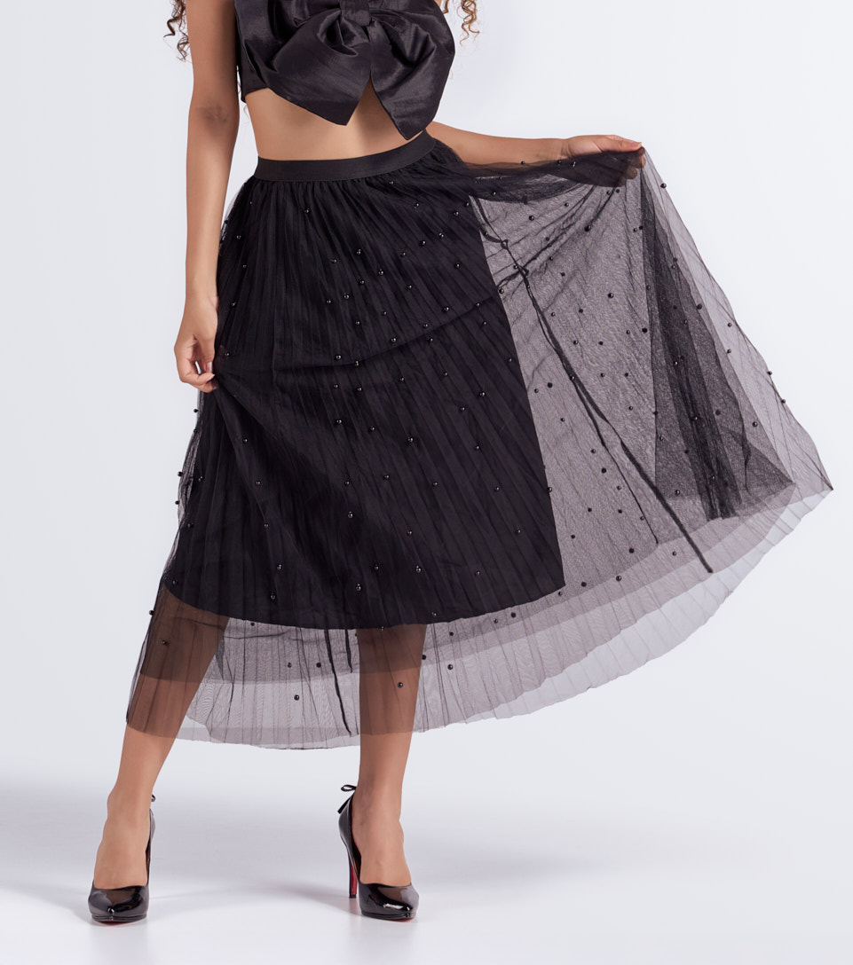 Falda Plisada Velo Tul Unicolor Derek 833396 NG