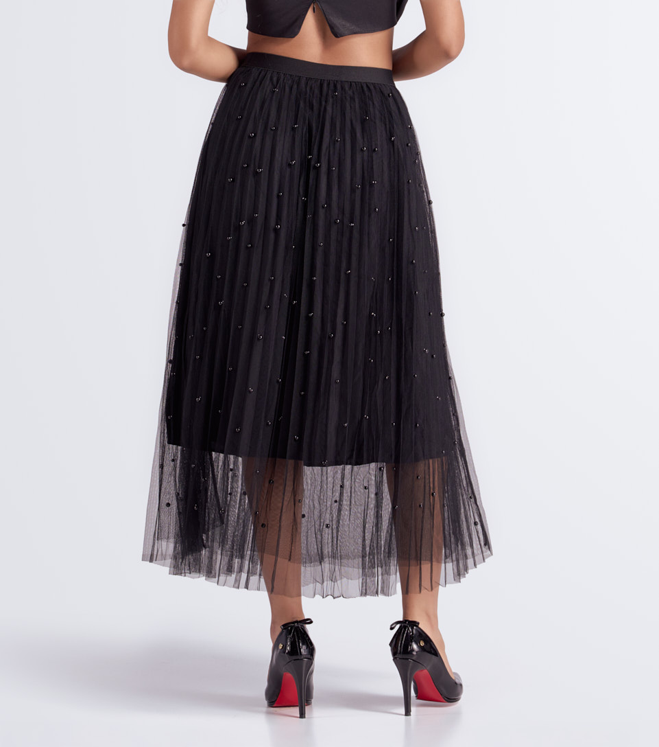 Falda Plisada Velo Tul Unicolor Derek 833396 NG