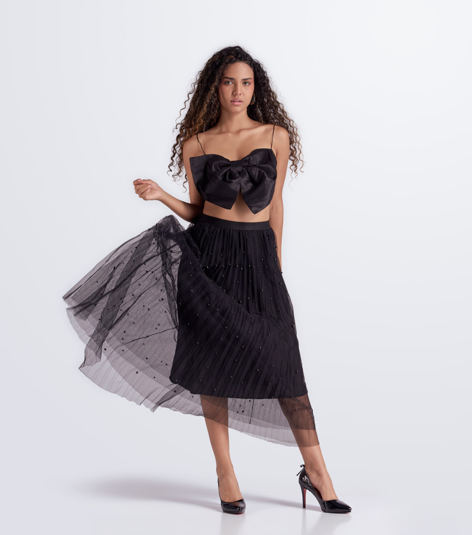 Falda Plisada Velo Tul Unicolor Derek 833396 NG