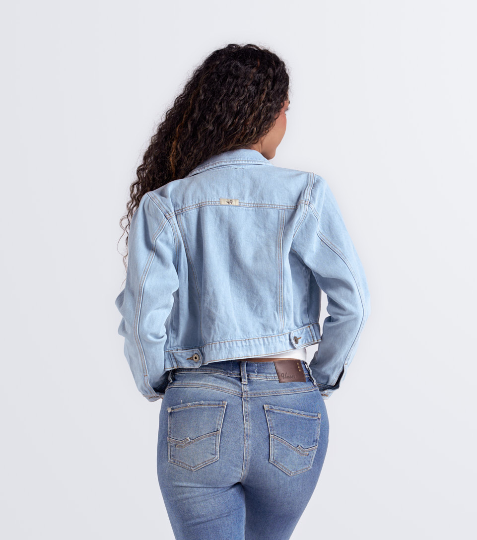 Fanny Chaqueta Indigo Manga Larga Con Hiladillo Y Bolsillos Unser 832733 AD