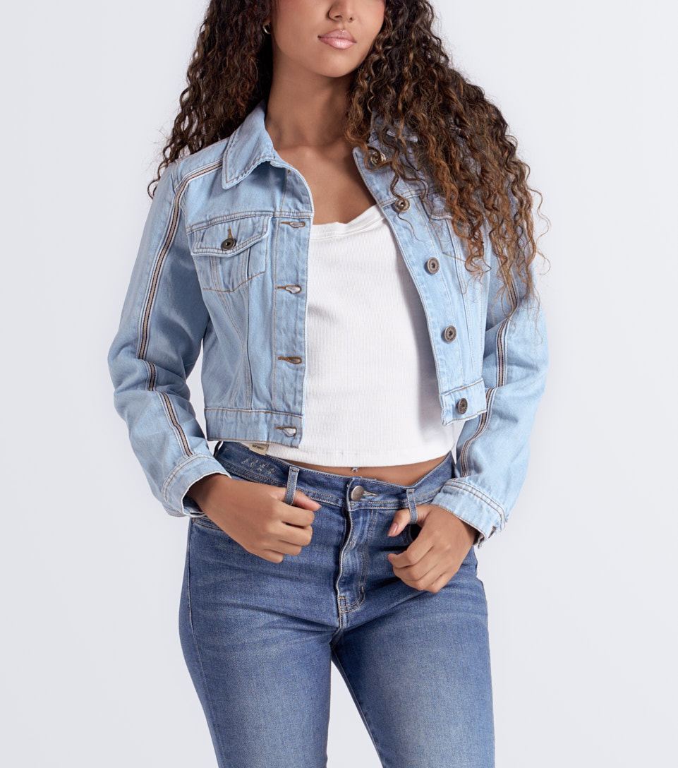Fanny Chaqueta Indigo Manga Larga Con Hiladillo Y Bolsillos Unser 832733 AD