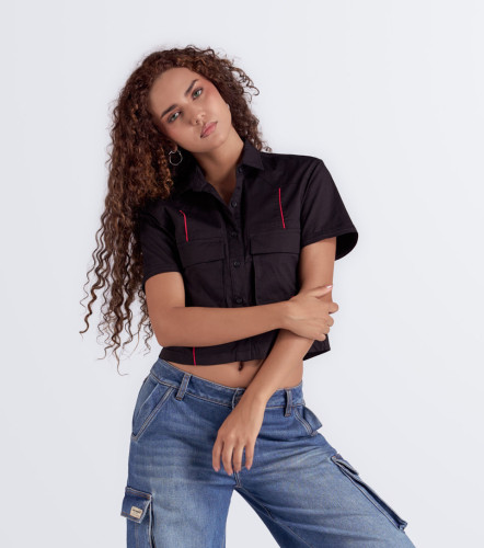 Morgan Blusa Crop Femenina GroggyNG