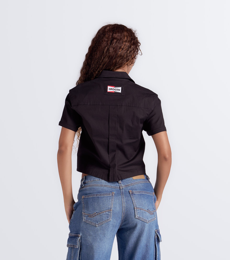 Morgan Blusa Crop Femenina Groggy 834041 BL