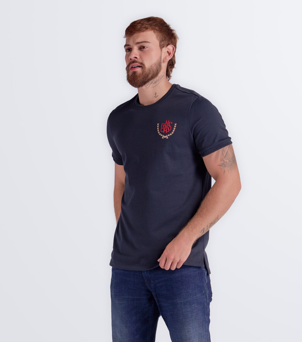 Percy Camiseta Slim Fit Estampada Masculina Gas 834592 AO