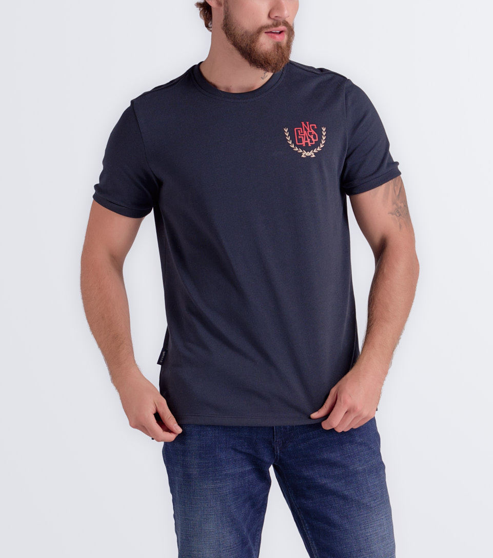 Percy Camiseta Slim Fit Estampada Masculina Gas 834592 AO