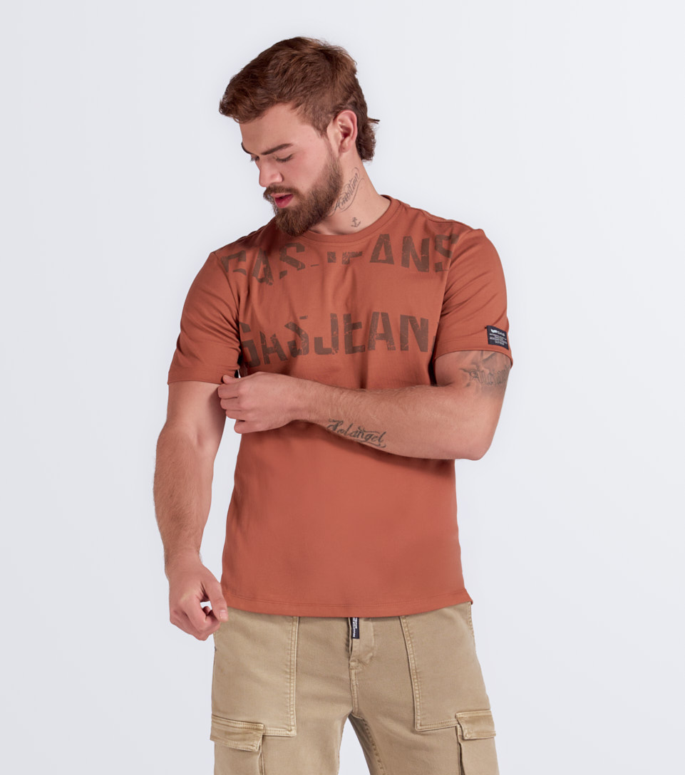 Self Camiseta Estampada Regular Fit Masculina Gas 834151 GO