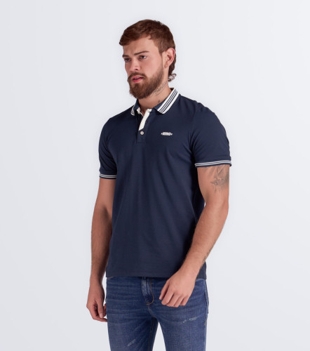 Slim Samir Polo Con Corte En Martingala Y Cuello Tejido UnserAV