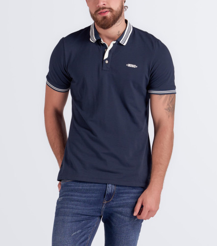 Slim Samir Polo Con Corte En Martingala Y Cuello Tejido UnserAV