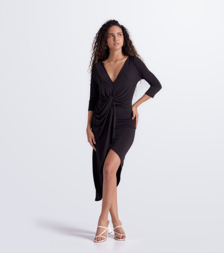 Vestido Midi Para Mujer Con Nudo En Cintura DerekNG