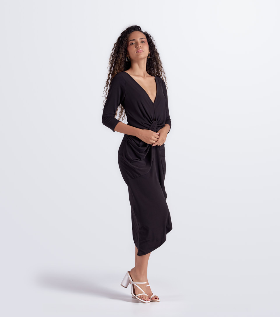 Vestido Midi Para Mujer Con Nudo En Cintura Derek 830156 NG