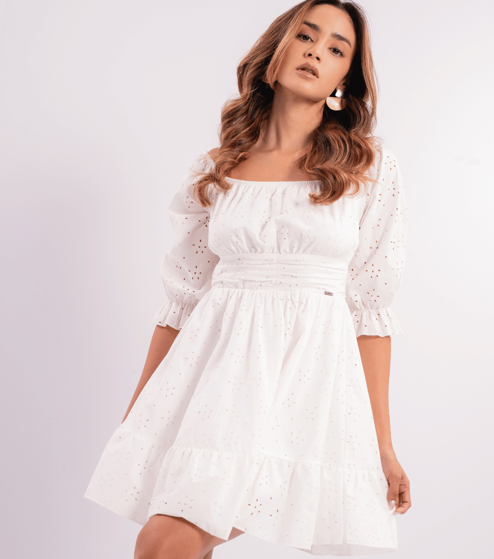 Vestido Para Mujer Emma Corto Unicolor Derek 832483 BL