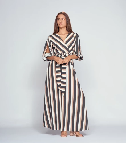 Vestido Largo Estampado Cruzado En Delantero DerekKQ