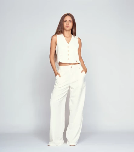 Chaleco Para Mujer En Lino Unicolor Ariana DerekAR