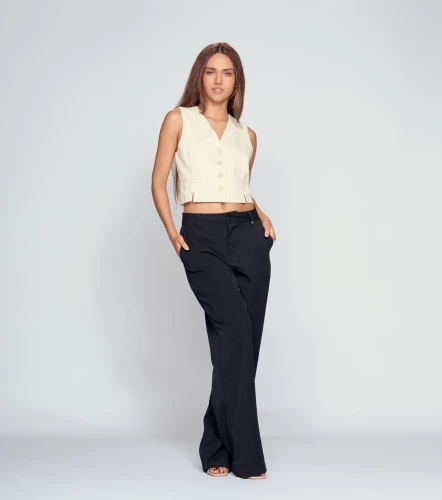 Pantalon Para Mujer Wide Leg Unicolor Andreina DerekNG