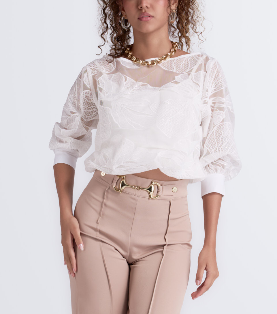 Blusa Para Mujer Bordada Unicolor Derek 832436 BL