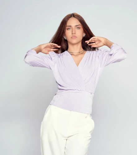 Blusa Para Mujer Cruzada En Delantero Unicolor Natasha DerekLI