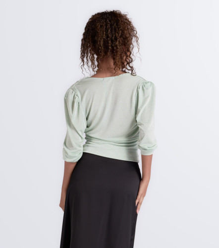 Blusa Para Mujer Cruzada En Delantero Unicolor Natasha DerekVC