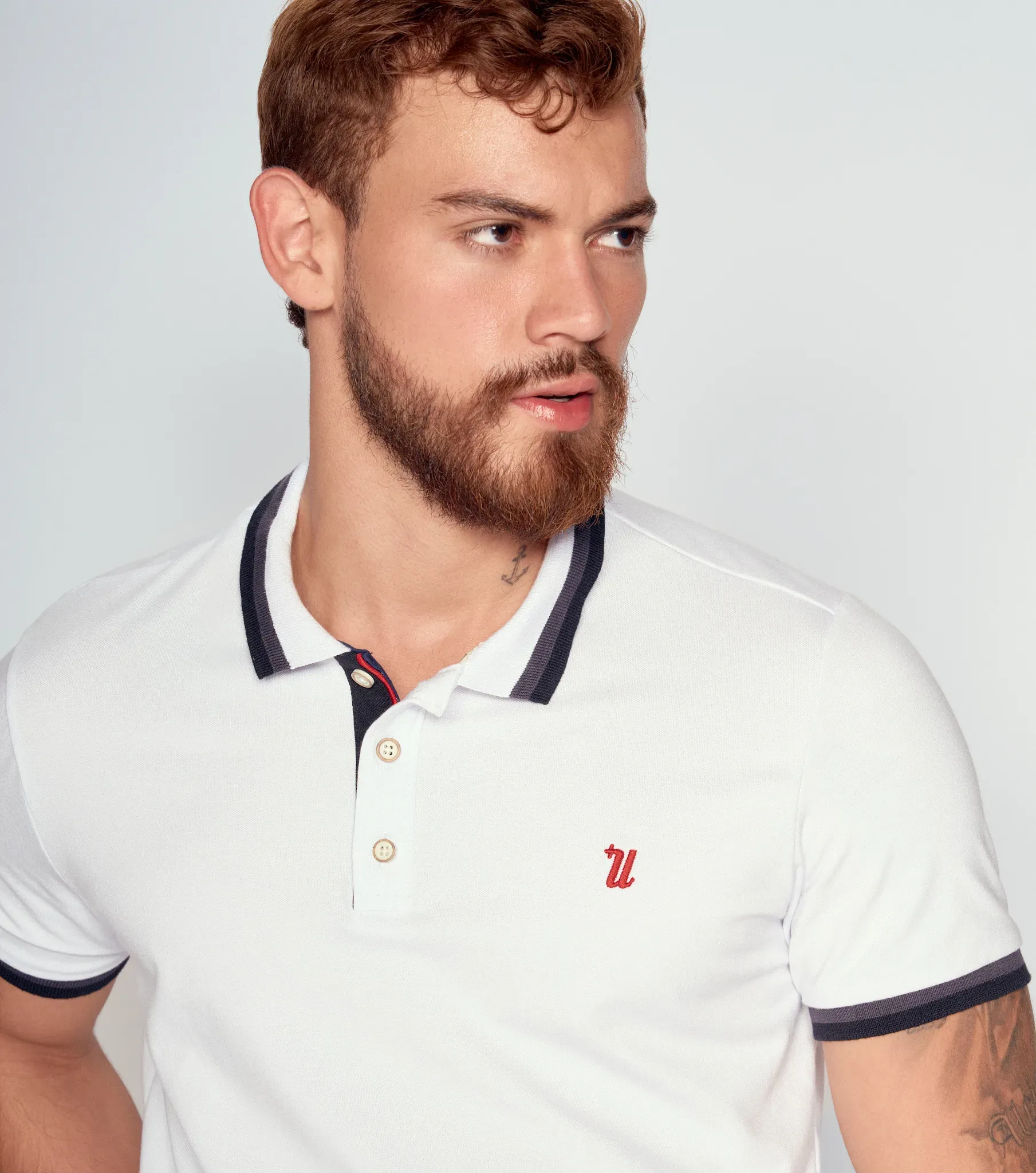 Comfort Roman Polo Unicolor Con Cuello Tejido Unser 834241 BL