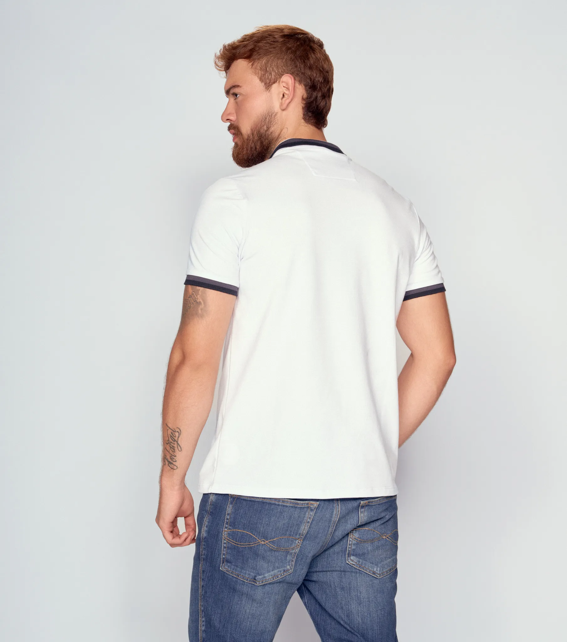 Comfort Roman Polo Unicolor Con Cuello Tejido Unser 834241 BL