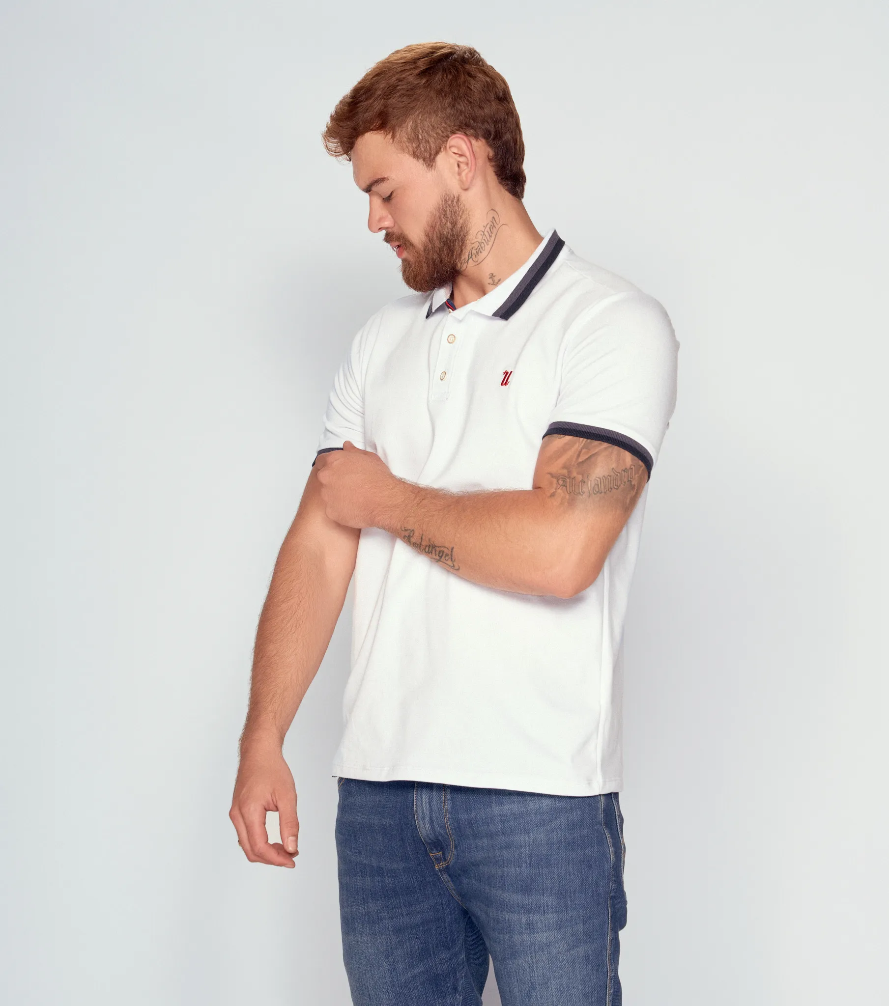 Comfort Roman Polo Unicolor Con Cuello Tejido Unser 834241 BL