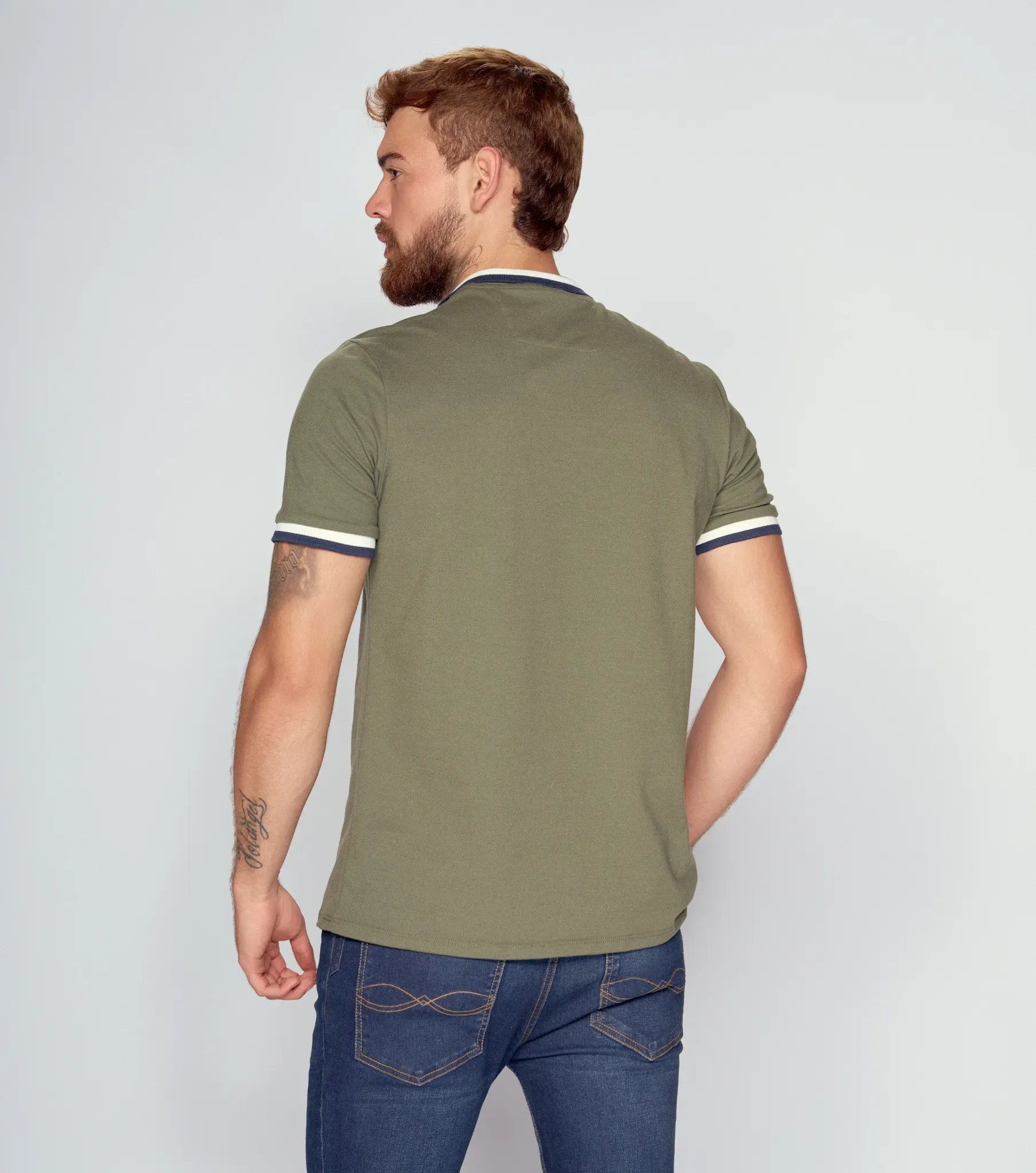 Comfort Roman Polo Unicolor Con Cuello Tejido Unser 834241 BL