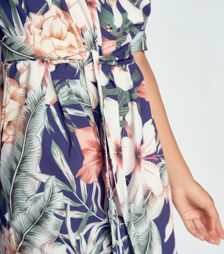 Enterizo Short Para Mujer Manga Corta Estampado DerekAZ