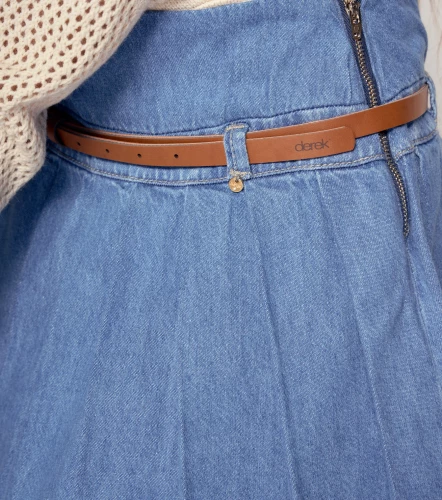 Falda Para Mujer Corta Con Pliegues Unicolor Olivia DerekAZ