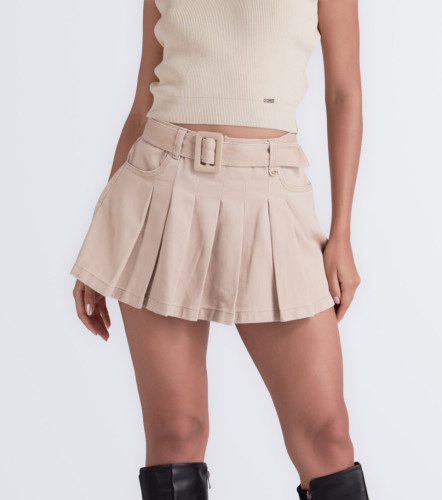 Falda Para Mujer En Pliegues Unicolor Con Proceso Kellys DerekKQ