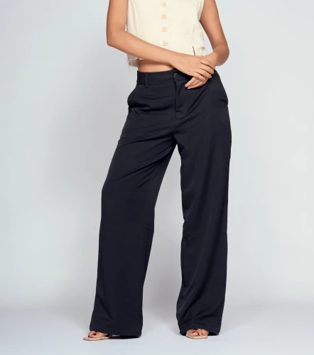 Pantalon Para Mujer Wide Leg Unicolor Andreina DerekNG