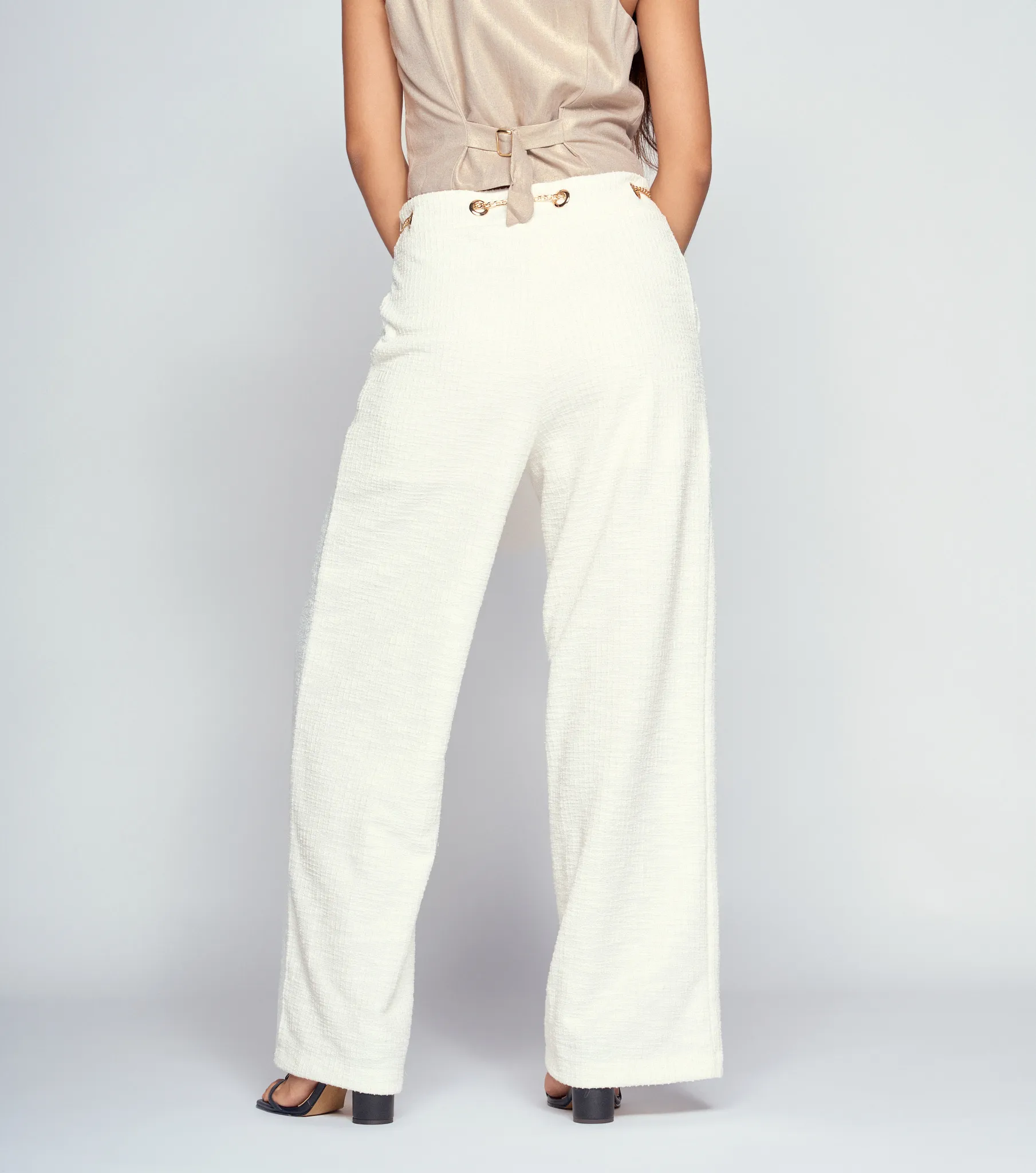 Pantalon Para Mujer Con Textura Y Accesorio Francesca Derek 834637 AR