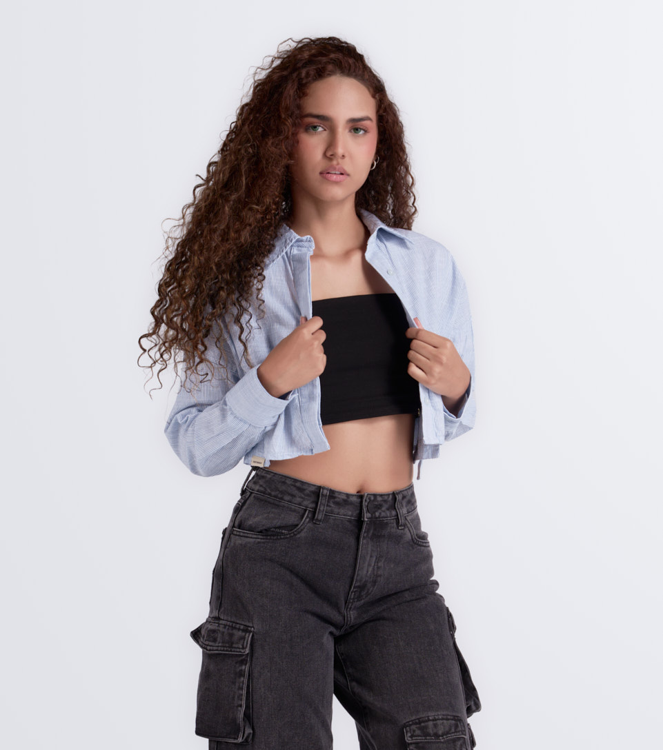 Rossy Camisa Manga Larga Corta Con Bolsillo UnserAC