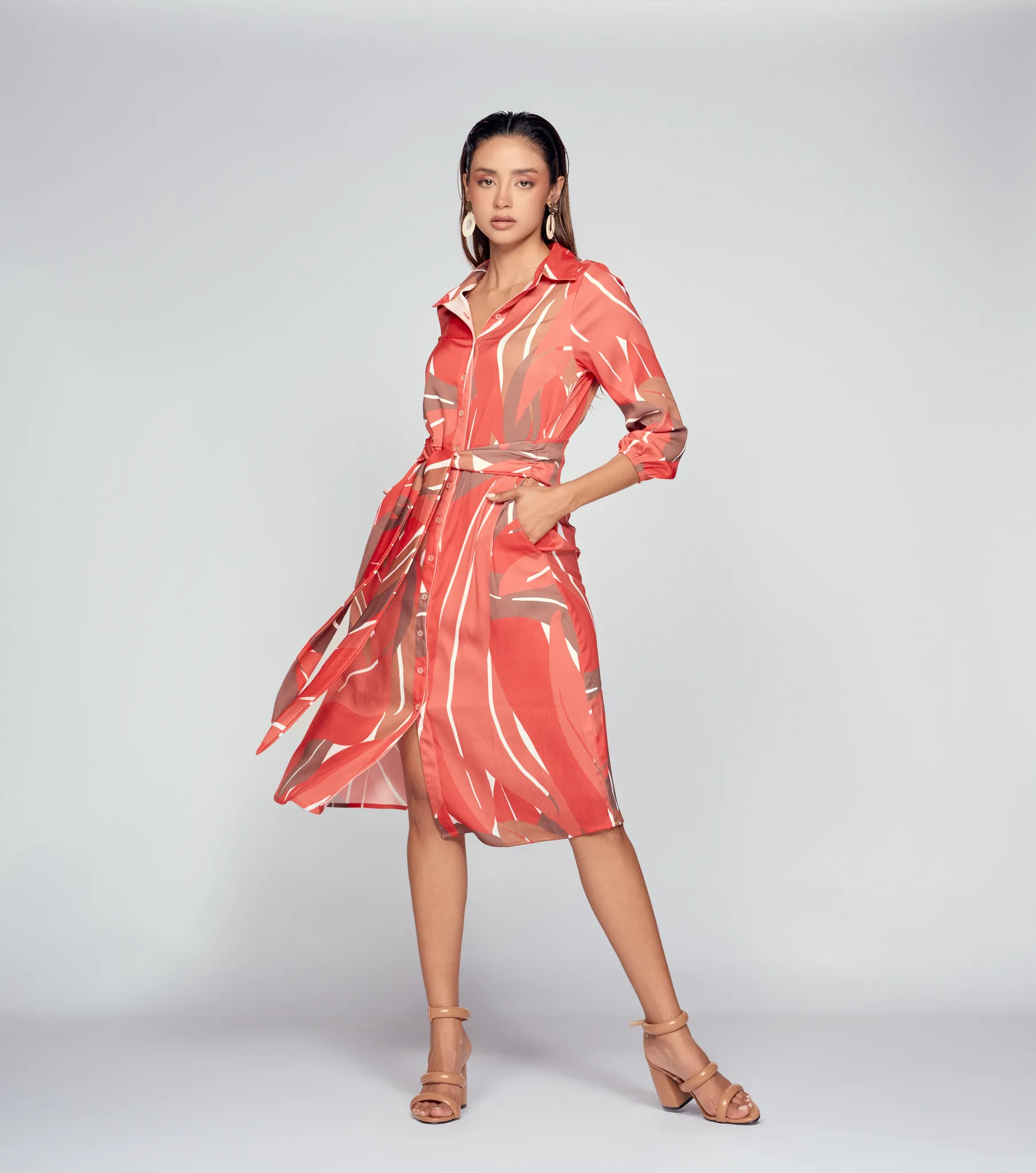 Vestido Corto Para Mujer Manga Larga Estampado Derek 834641 RJ