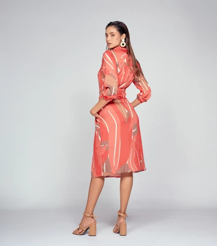 Vestido Corto Para Mujer Manga Larga Estampado DerekRJ