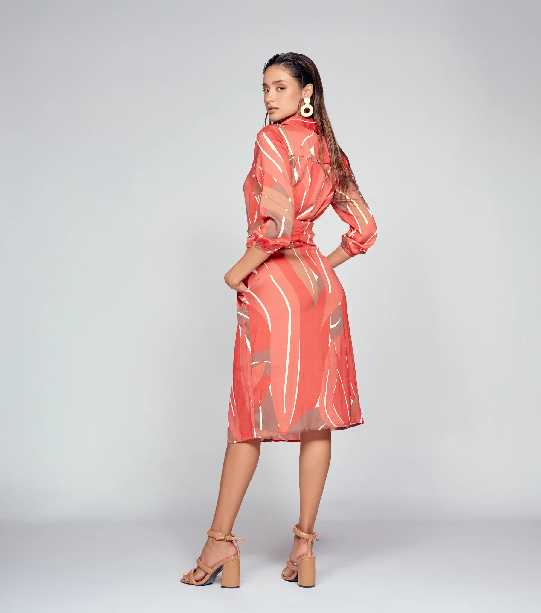 Vestido Corto Para Mujer Manga Larga Estampado Derek 834641 RJ