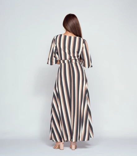 Vestido Largo Estampado Cruzado En Delantero DerekKQ