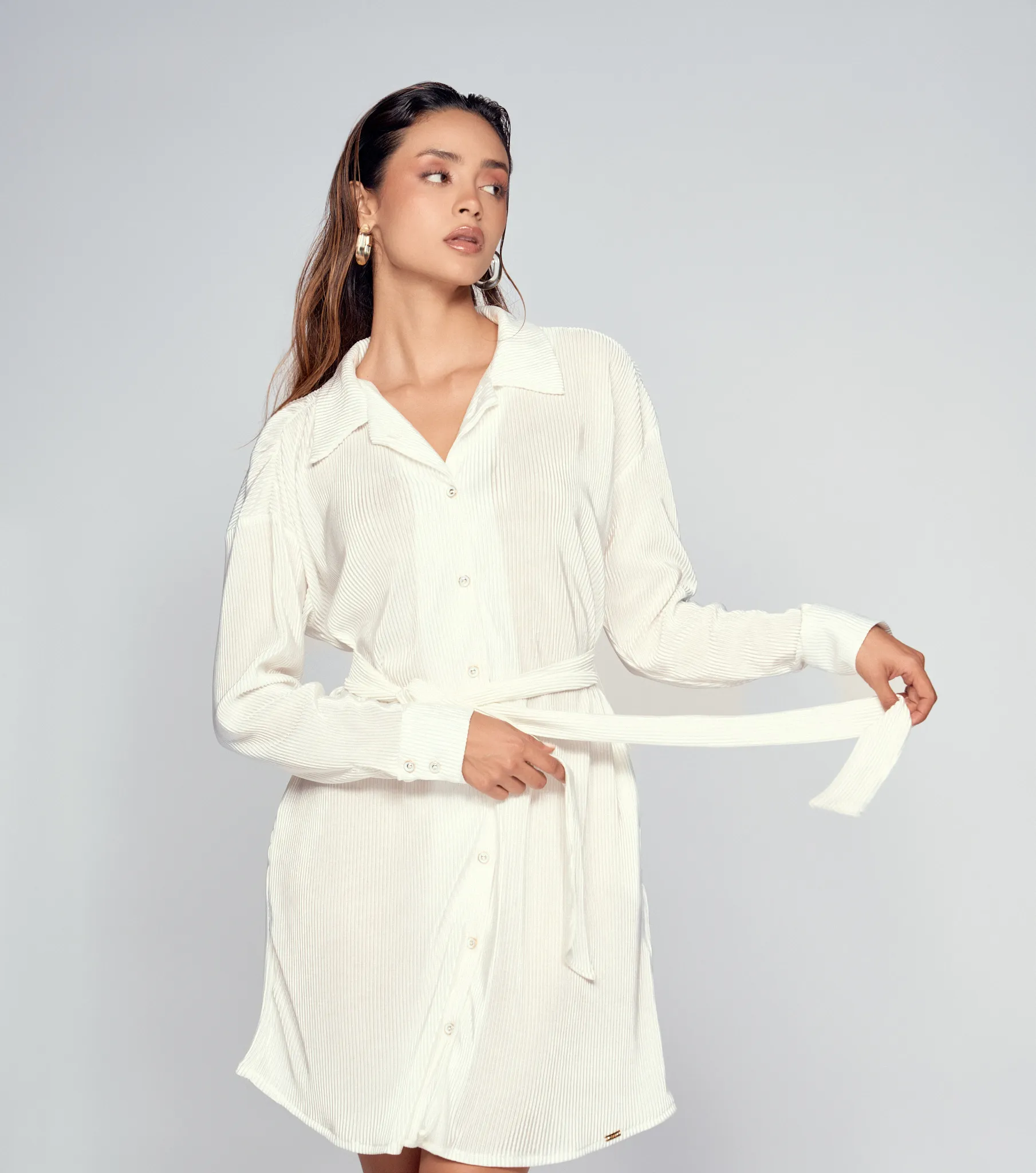 Vestido Para Mujer Manga Larga Unicolor DerekAR