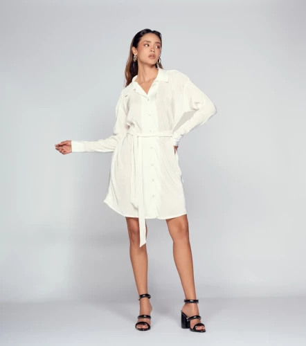 Vestido Para Mujer Manga Larga Unicolor DerekAR