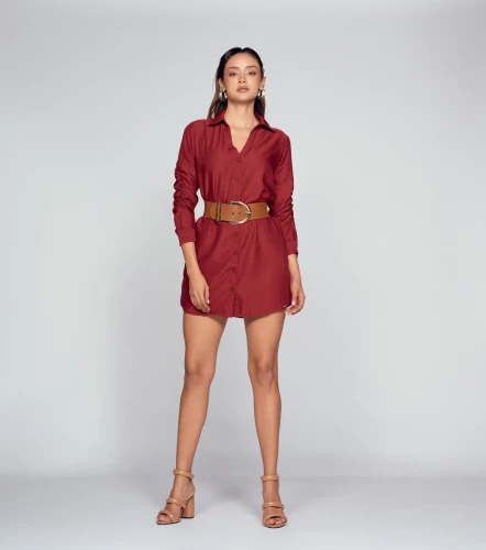 Vestido Para Mujer Camisero Unicolor Paris DerekVT