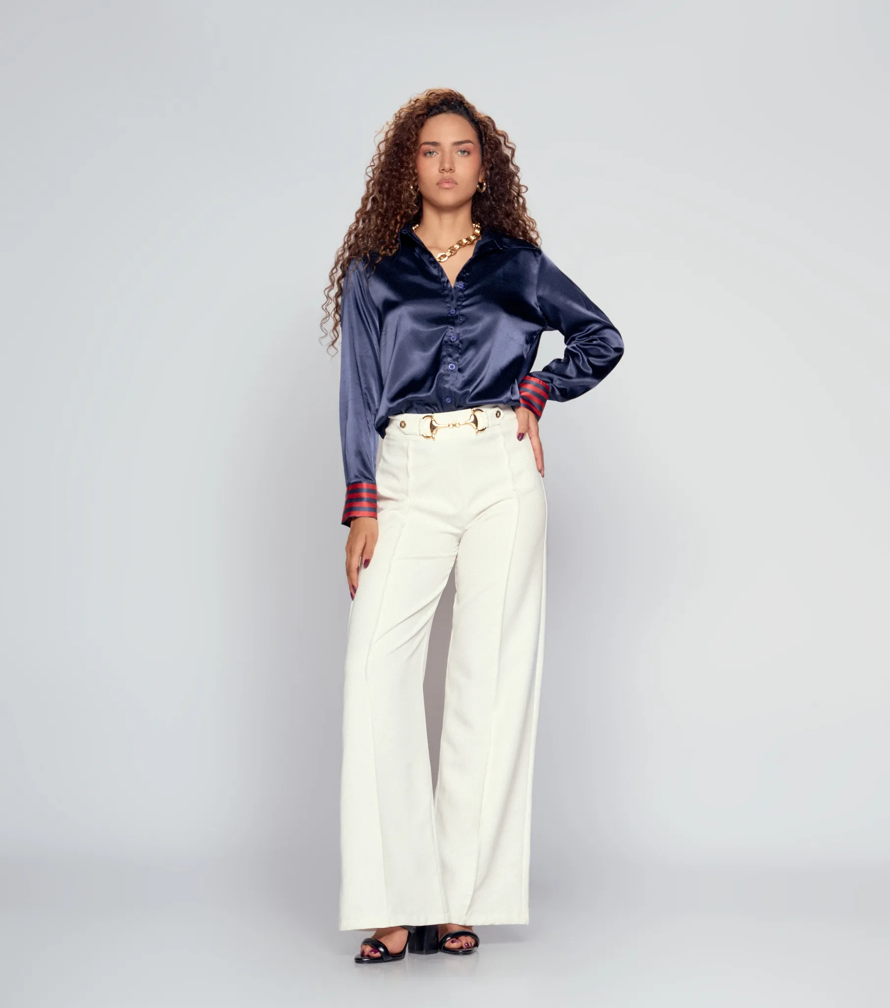 Blusa Camisera Manga Larga Para Mujer Con Cortes Derek 832461 AZ