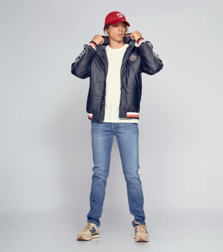 Lucio Chaqueta Con Estampado Y Tejido En Capota UnserAZ