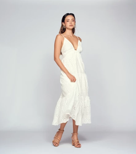 Vestido En Ojalillo Unicolor DerekBL