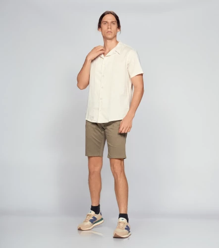 Camisa Para Hombre Molderia Comfort Unicolor Manga Corta UnserKQ