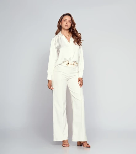 Blusa De Mujer Camisera Manga Larga Unicolor DerekBH