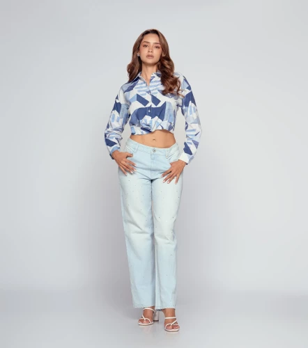 Blusa Para Mujer Camisera Manga Larga Estampada DerekAZ